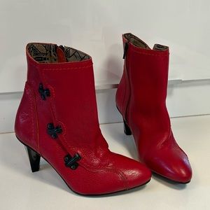 FLY LONDON red leather boots. Size 36 (5.5 US)